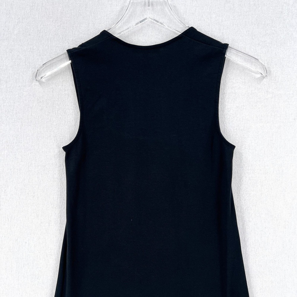 VINCE Midi Dress Women XXS Black Pima Cotton Square Neck Sleeveless - Picture 6 of 15